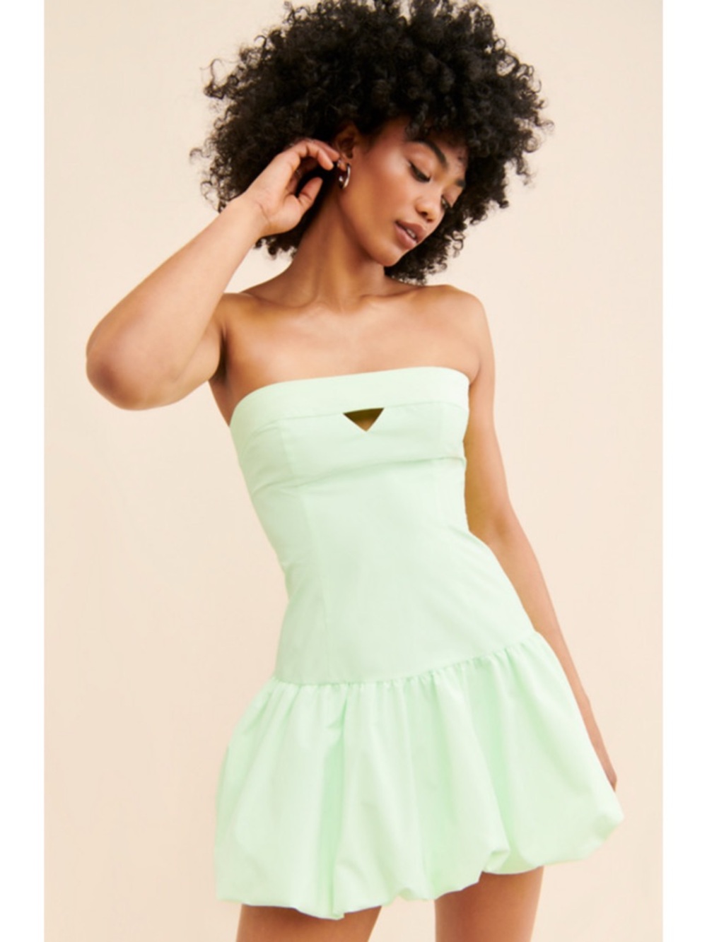 Amanda Uprichard Faith Mint Green Strapless Bubble Dress Medium